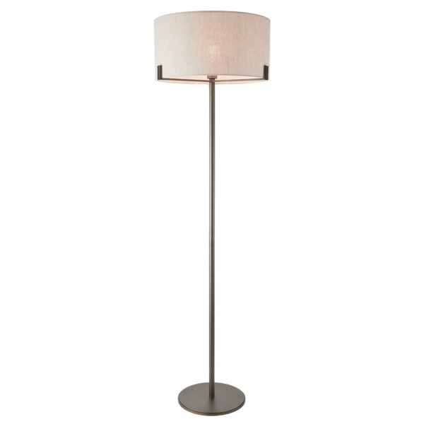 Hayfield Natural Fabric Shade Floor Lamp In Bronze