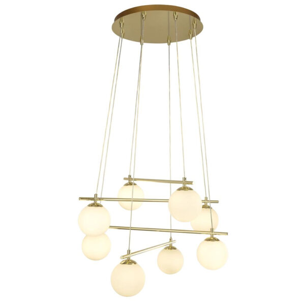 Kris Cross 8 Light Ceiling Pendant Light In Gold