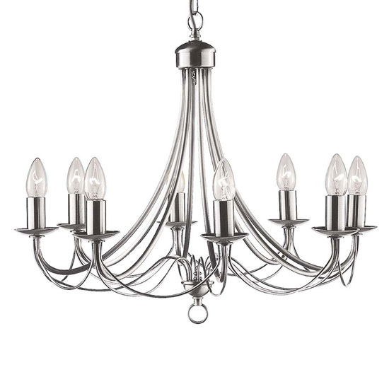 Nova Satin Silver 8 Lamp Ceiling Light