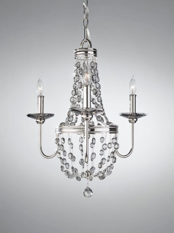 FE/MALIA3 Malia 3 Light Mini Chandelier in Polished Nickel