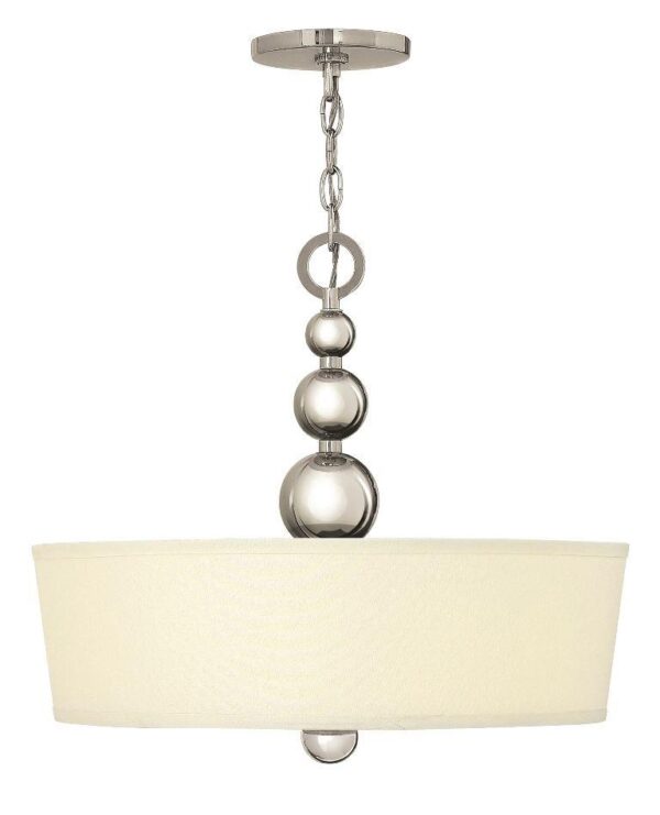 HK/ZELDA/P/B PN Polished Nickel Zelda Pendant Chandelier with Shade