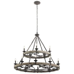 KL/TAULBEE15 Taulbee 15 Light Ceiling Chandelier In Weathered Zinc