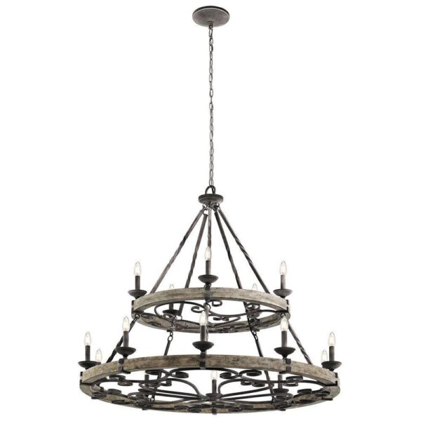 KL/TAULBEE15 Taulbee 15 Light Ceiling Chandelier In Weathered Zinc