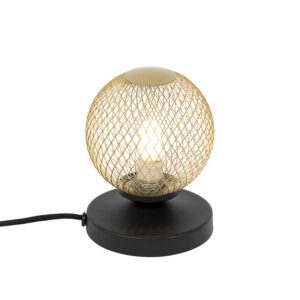 Modern table lamp black with gold – Athens Wire