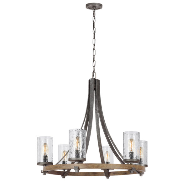 Quintiesse QN-ANGELO6 Angelo 6 Light Rustic Ceiling Chandelier