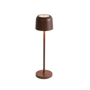 Rechargeable Mushroom Table Lamp Rust Brown Incl. Charging Station – Raika