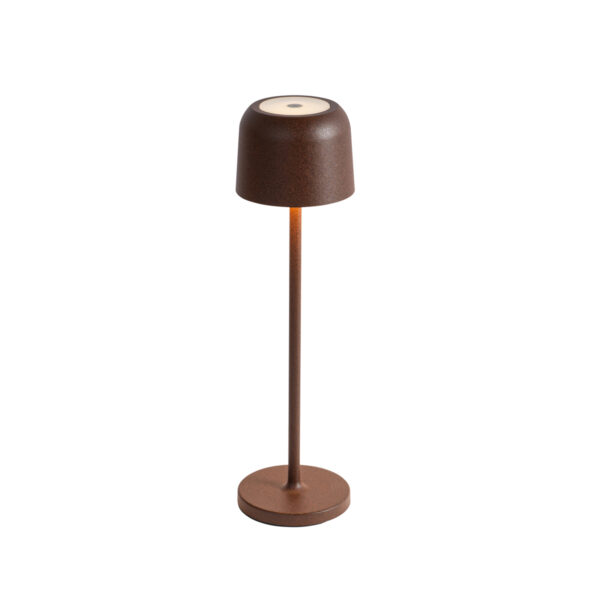 Rechargeable Mushroom Table Lamp Rust Brown Incl. Charging Station - Raika