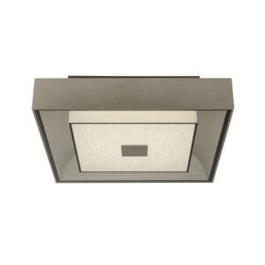 Rhea LED Crystal Sand Flush Ceiling Light In Silver