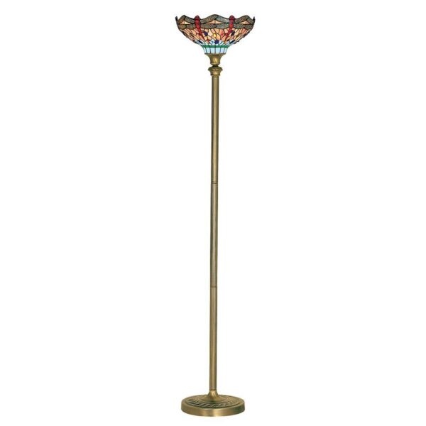 Searchlight 1285 Dragonfly Tiffany Floor Standing Lamp