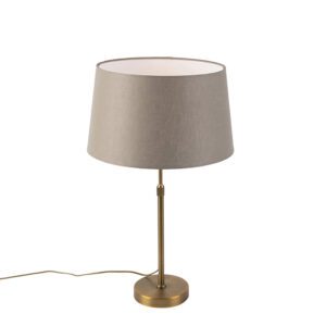 Table Lamp Bronze with 35cm Linen Taupe Shade – Parte