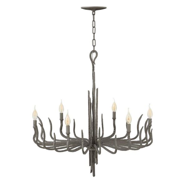 HK/SPYRE6CMMB Spyre 6 Light Ceiling Chandelier In Metallic Matte Bronze