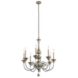 KL/ROSALIE8 Rosalie 8 Light Chandelier Light In Sterling Gold