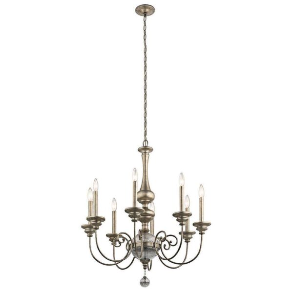 KL/ROSALIE8 Rosalie 8 Light Chandelier Light In Sterling Gold