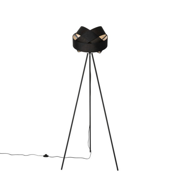 Modern floor lamp black - Cloth