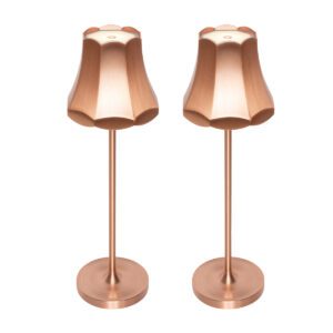 Set of 2 Retro Table Lamps Copper Rechargeable IP44 – Granny