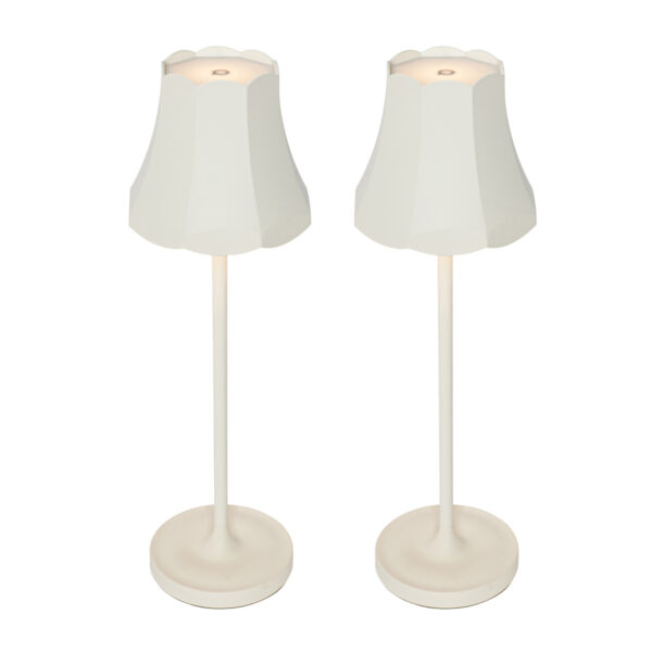 Set of 2 Retro Table Lamps Off-White Rechargeable IP44 - Granny