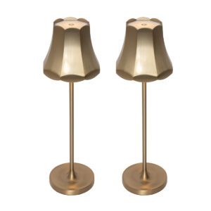 Set of 2 Retro Table Lamps Rose Gold Rechargeable IP44 – Granny