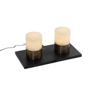 Set of 2 Table Lamps Dark Bronze RGBW Rechargeable – Alessia