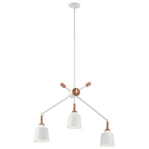 KL/DANIKA3 Danika 3 Light Linear Ceiling Chandelier Light In White