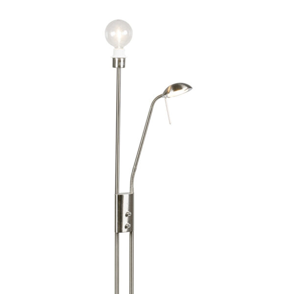 Modern floor lamp steel dimmable - Luxor