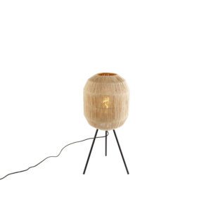 Oriental table lamp black with rope – Riki