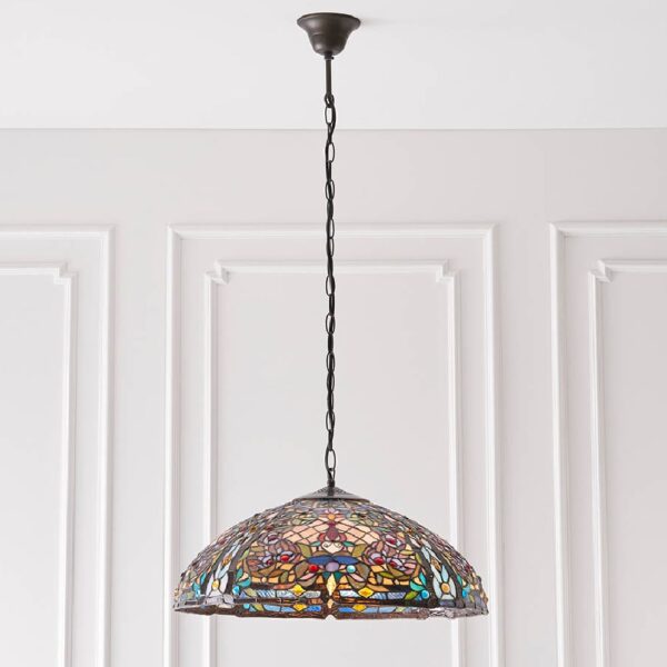 Alcoa Glass Pendant Ceiling Light In Multicolour