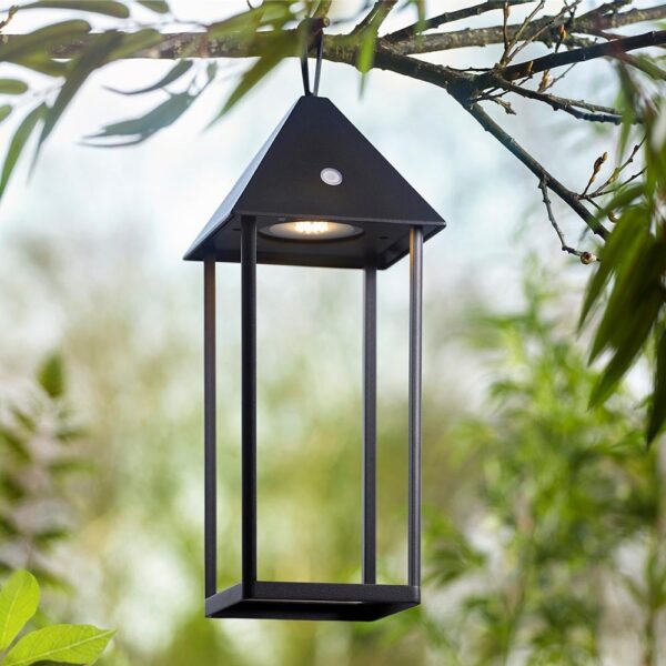 Helotes Metal Large Lantern Table Lamp In Matt Black