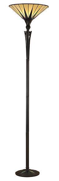 Interiors 1900 64042 Tiffany Dark Star 1 Light Uplighter Floor Lamp – Height: 1760mm