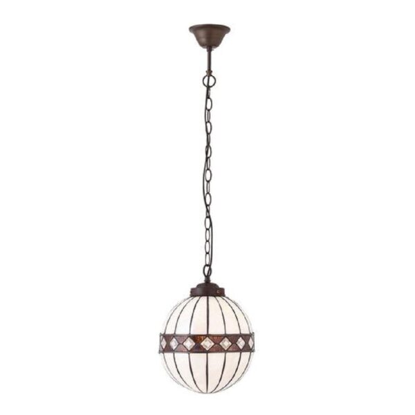 Interiors 1900 67044 Fargo Tiffany Small Globe 1 Light Ceiling Pendant Light With Shade