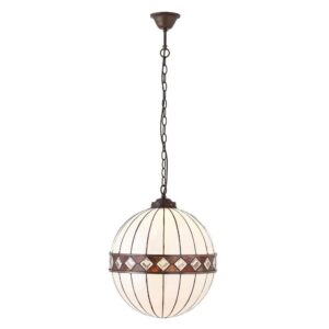 Interiors 1900 67045 Fargo Tiffany Medium 1 Light Globe Ceiling Pendant Light