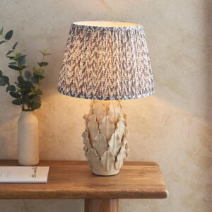 Lincoln Pearl Grey 35cm Shade Ceramic Table Lamp In Ivory