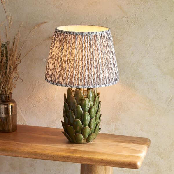 Lincoln Pearl Grey 35cm Shade Ceramic Table Lamp In Olive