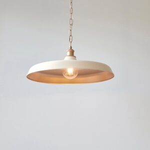 Mayetta White Metal Pendant Ceiling Light In Satin Brass