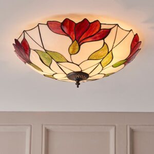 Botanica 2 Lights Large Flush Ceiling Light In Dark Bronze