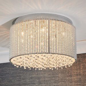 Galina 10 Lights Flush Ceiling Light In Polished Chrome