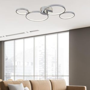 Solexa LED 4 Lights Ring Flush Ceiling Light In Chrome